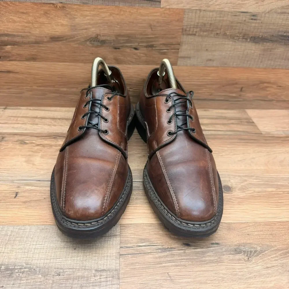 Allen Edmonds size 9D Mapleton Brown Bicycle Toe Oxford Dress Shoes